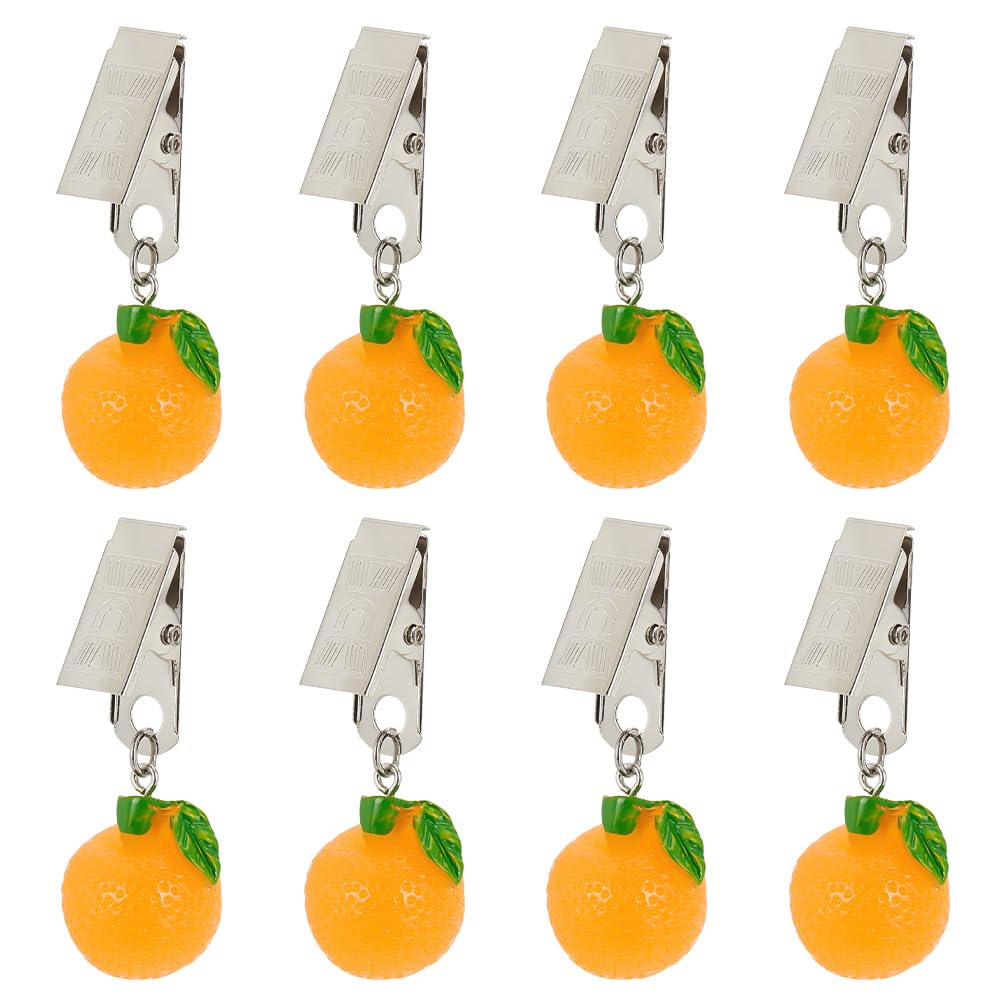 PH PandaHall 8pcs Orange Table Cover Clips Tablecloth Weight Clips Resin Table Cover Weight Clips Handicraft Orange Tablecloth Clips for Tablecloth Decoration Family Dinner Outdoor Picnic