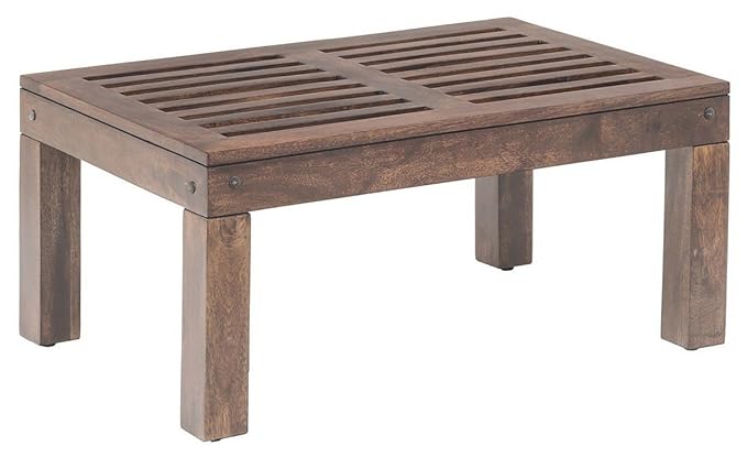 The Jaipur Living Strips Coffee Table (Honey Brown Finish, Brown)