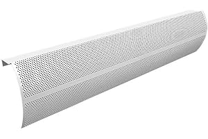 Baseboarders Elliptus Series 3 ft Galvanized Steel Slip-On Baseboard Heater Cover Replacement, White | Perfect for Bathrooms, Hydronic (Water) Home Heating Systems