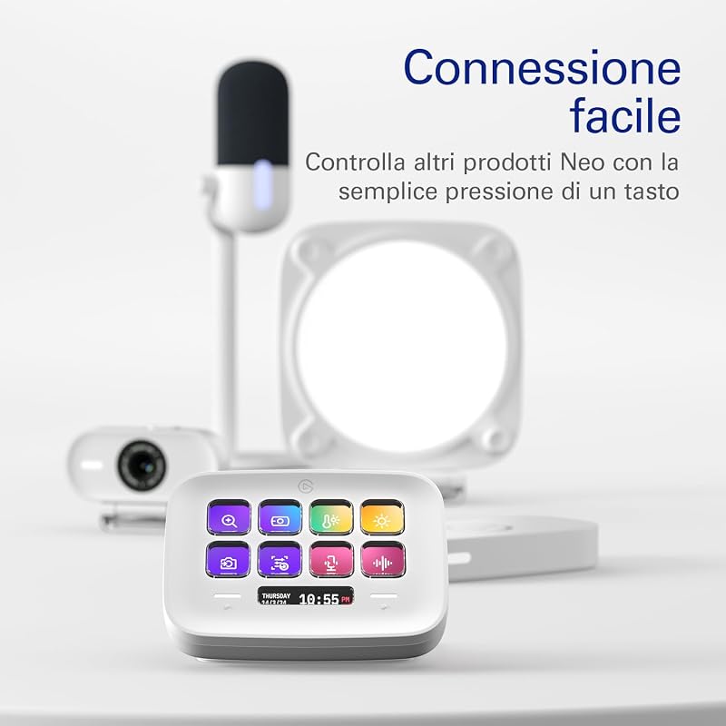 Stream Deck Neo – 8 Tasti Personalizzabili, 2 Touch Point, velocizza attività e Flussi di Lavoro - controlla Word, Excel, PowerPoint, Teams, Zoom, Spotify e Altro, Drag And Drop - per Mac e PC