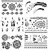 Henna Tattoo (6 Sheets) Body Paints Temporary Tattoo Designs Feathers/Mandala/Cats/Lotus/Bracelet/Elephant/Birds and more