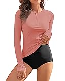 WOWENY Women Rash Guard Long Sleeve UPF 50 Swim