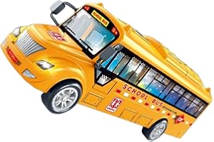 Yardwe Simulation School Bus with Lights and Sounds for Boys and Realistic Plastic Model Inertia Sliding