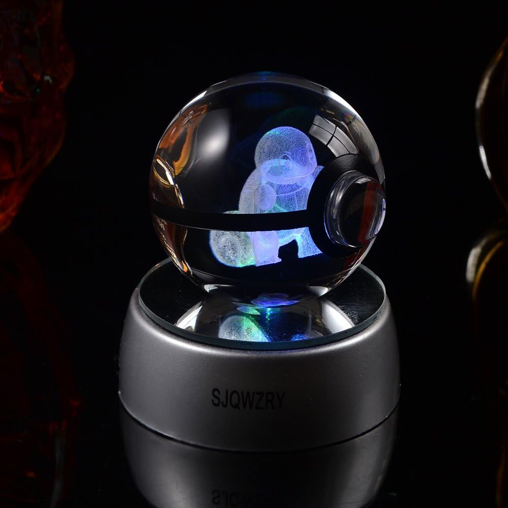 3D Crystal Ball LED Night Light,Base Changes Color Toy Night Light Lamp -20inch New gifts