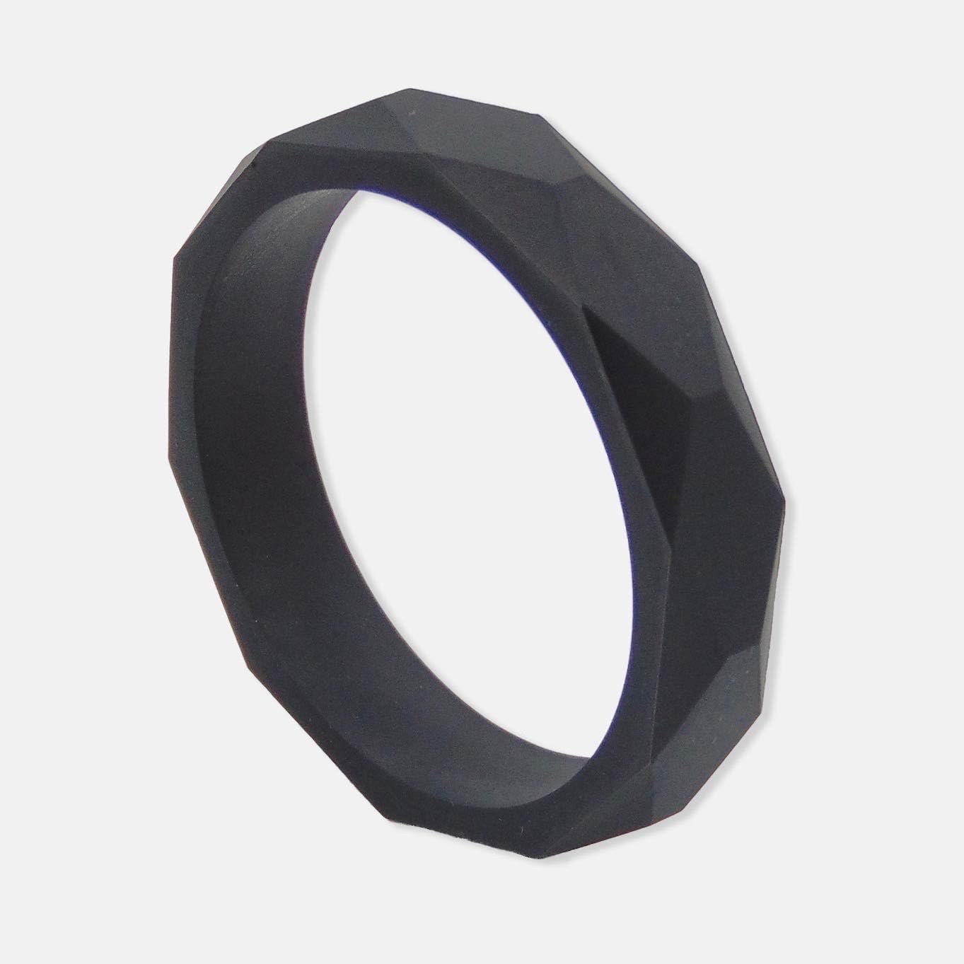 Silicone Jet Black Teething Bangle Stylish Jewellery for Mums