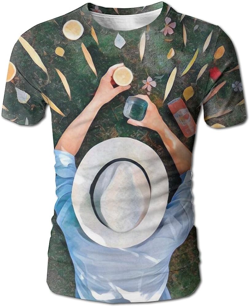 Mens Man Have A Picnic Fashion Shirts Tops Crewneck Short Sleeve TShirt Tee Clothing