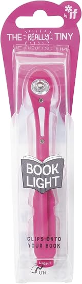 IF Really Tiny Book Light Pink – Clip On Reading Lamp with Batteries