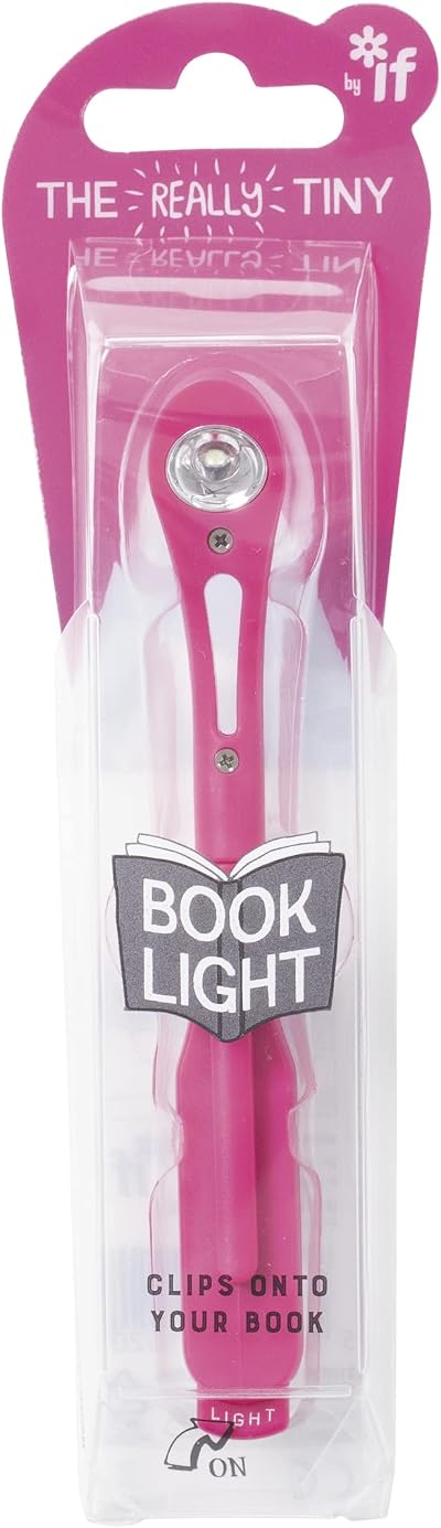 IF Really Tiny Book Light Pink – Clip On Reading Lamp with Batteries