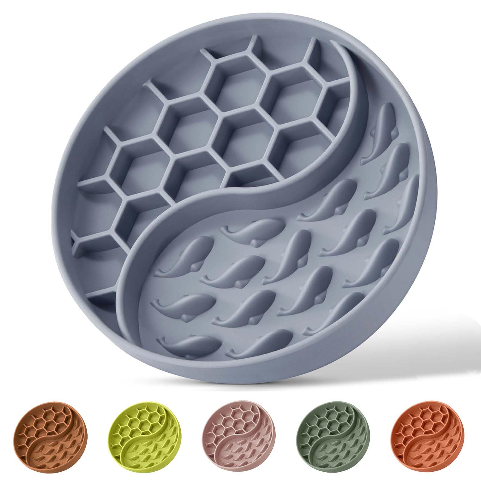 Photo 1 of ZOURYNUA Slow Feeder Dog Bowls, Silicone Pet Food Bowls with Suction Cups, Non-Slip Dog Feeding Slow Down Pet Eating Speed for Fast Eaters, Anxiety Relief & Fun Added (Blue)