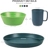 Greentainer 12 PCS Unbreakable Plastic Dinnerware Set Service for 4 view 2