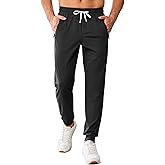 PINSPARK Men's Joggers with Zipper Pockets Stretch Lightweight Athletic Track Pants Gym Quick Dry Workout Pants for Men