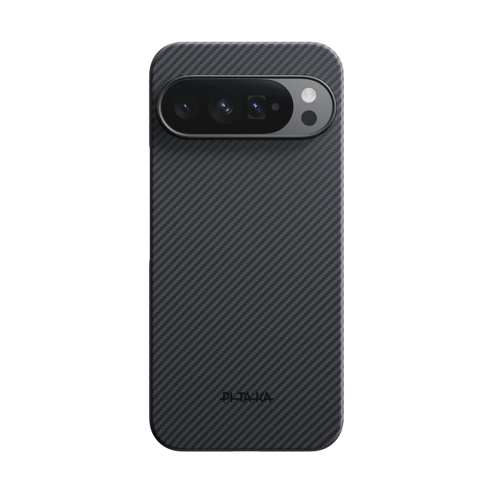 pitaka for Pixel 9 Pro XL Case 6.8”, Case-Less Touch Feeling, 600D Aramid Fiber Made, Black/Grey(Twill)