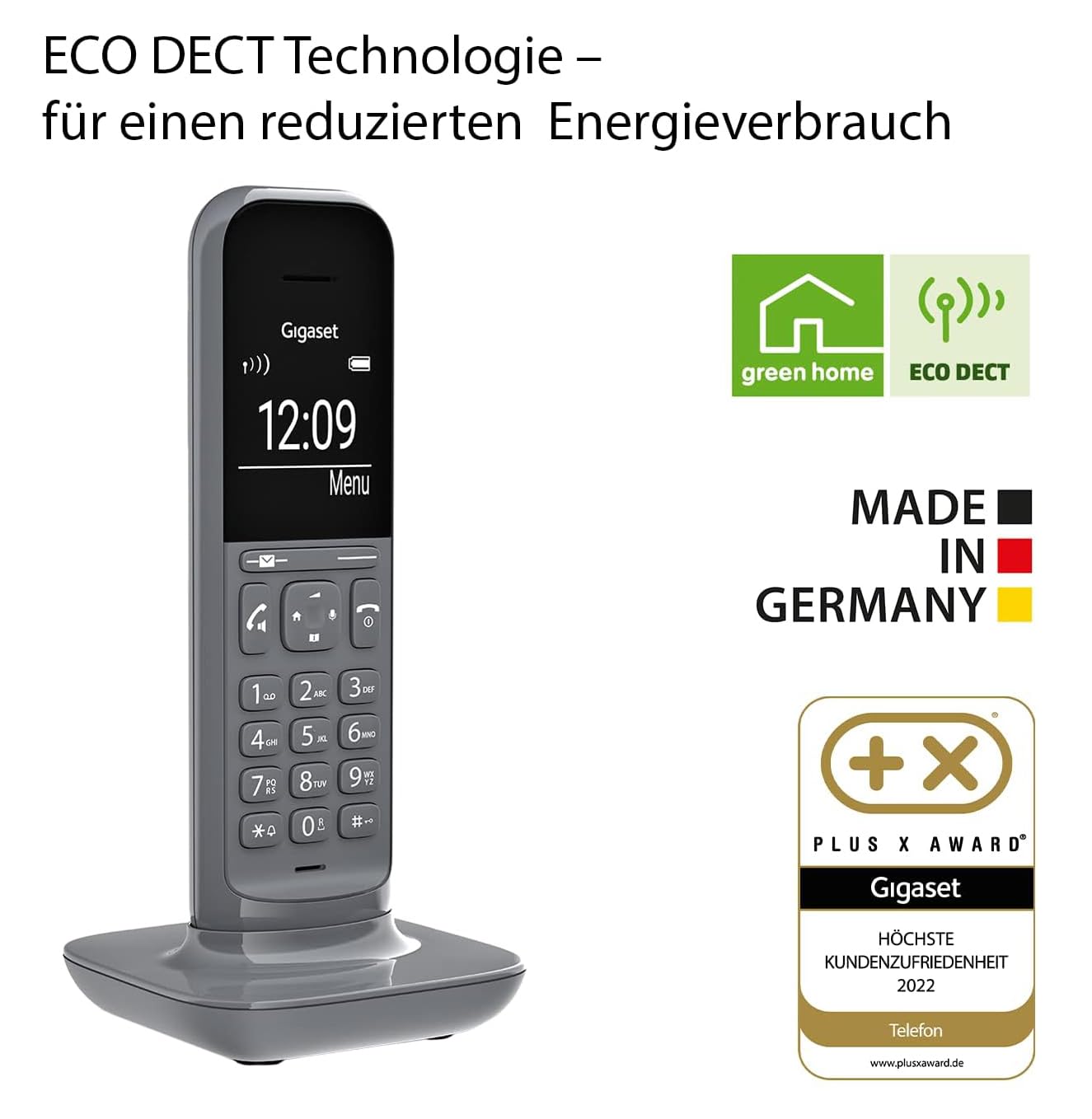 Gigaset CL390 - Schnurloses Design DECT-Telefon - Freisprechfunktion- 2 Akustik-Profile, Grafik Display, leichte Bedienung mit intuitiver Menüführung, inkl Basisstation Box 90, grau [Deutsche Version] 6