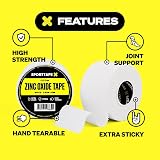 SPORTTAPE Zinc Oxide Tape 3.8cm x 10m White Sport Strapping Tape view 2