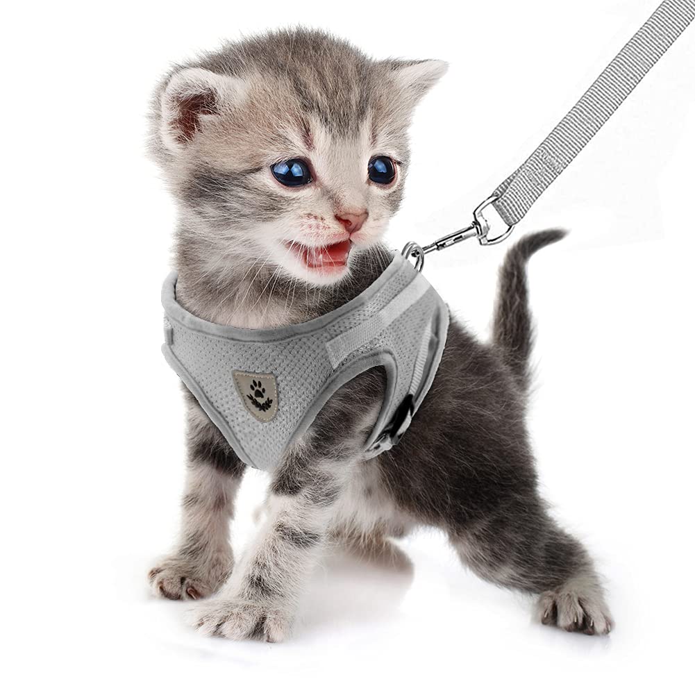 FEimaX Cat Harness and Leash Set for Walking Escape Proof Adjustable Kitten Vest Soft Mesh Puppy Chest Harnesses with Reflective Strap for Small Dogs Cats