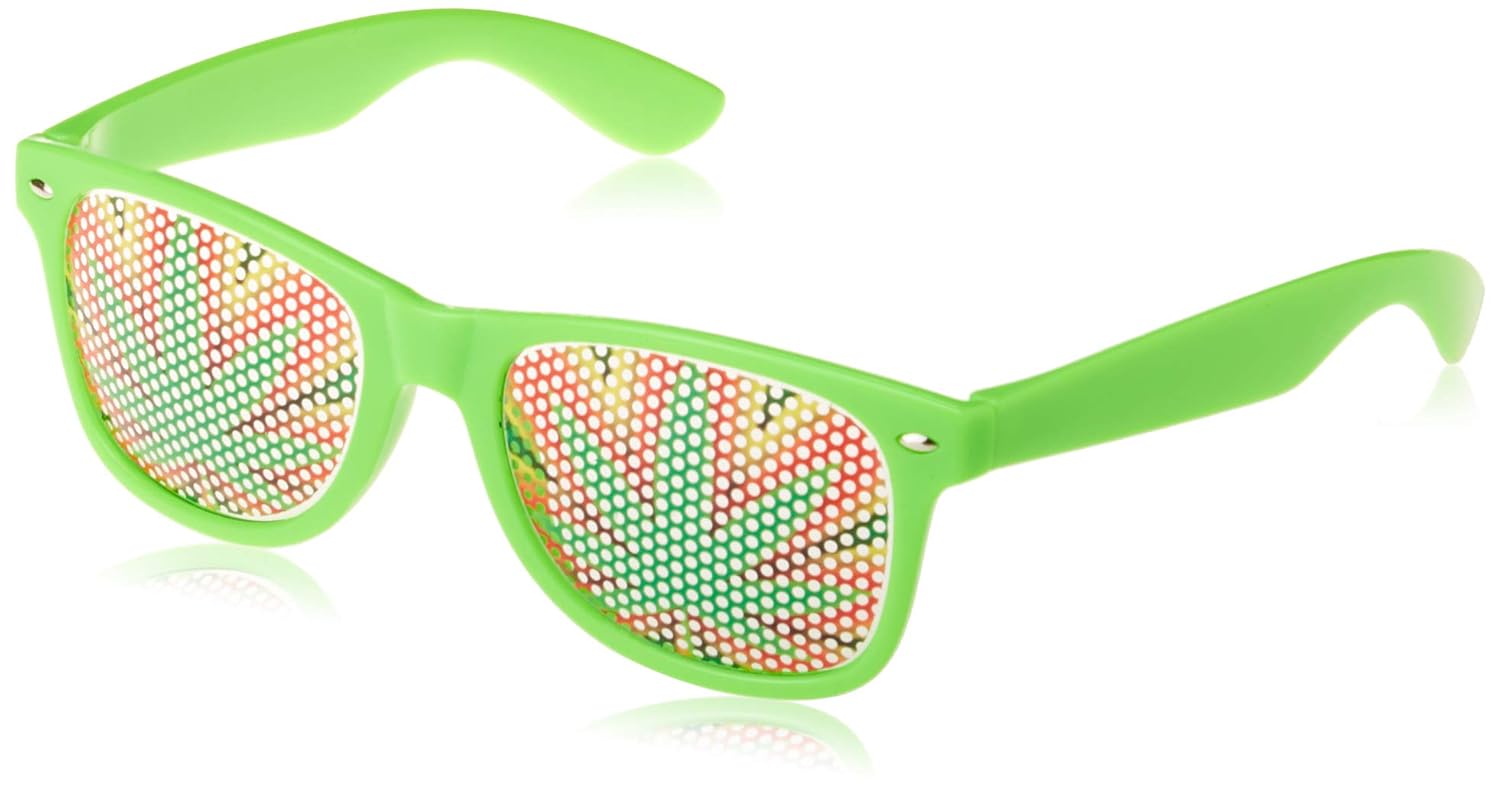Weed Sunglasses Funny Wayfarer Shades Green Leaf Glasses