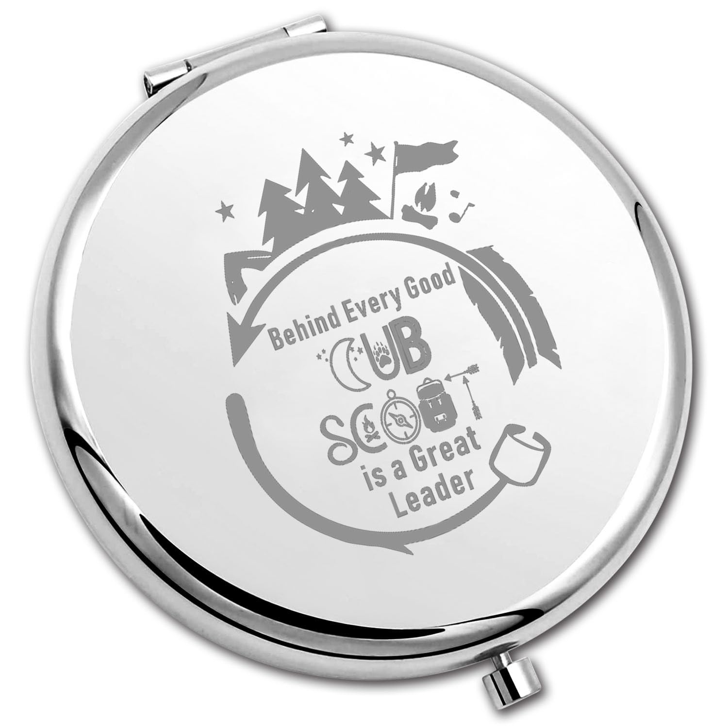 Photo 1 of PLITI Cub Scout Compact Mirror Scout Gift Behind Every Good Cub Scout is A Great Leader Pocket Mirror for Women (Cub Scout Leader CM)