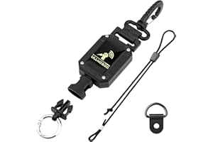 ULLNOSOO Luminous CB Mic Holder, Retractable 360° Rotatable Microphone Hanger Keeper CB Radio Accessory, Heavy-Duty Tether 32" Stainless Steel Cord with Adjustable Mount Kit for Truck Night Driving