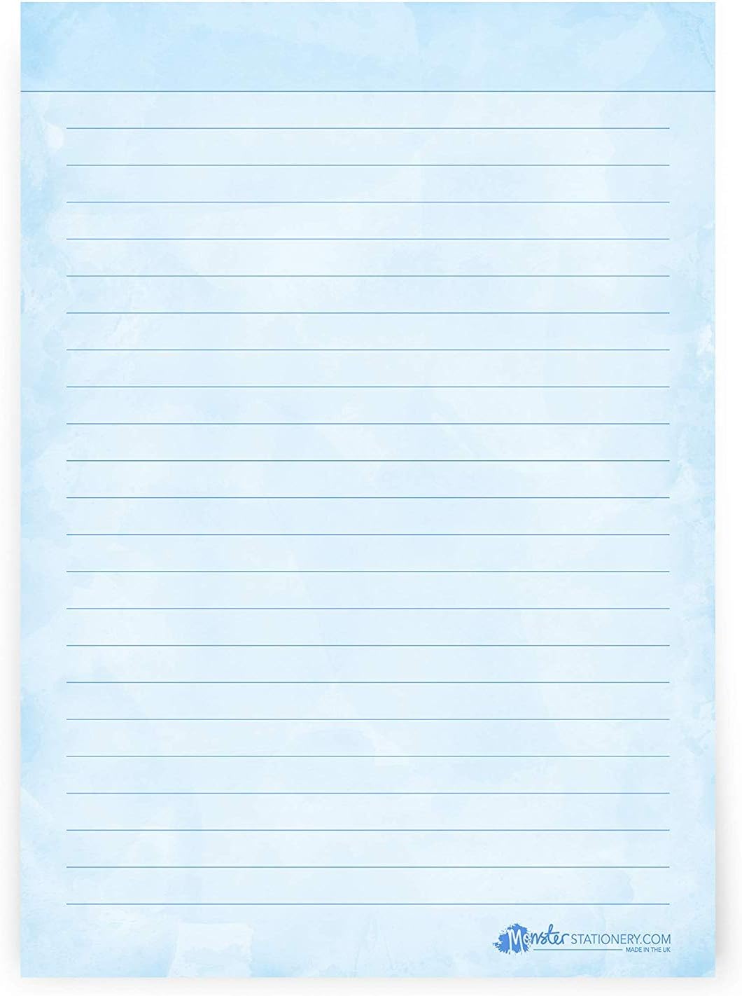 Monster Stationery, Made in the UK Do List Notepad, Things Do Today List Pad A5-60 Sheets, Blue Watercolour, 80gsm - Image 3