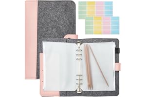 INFUNLY A Set of Felt Circular Knitting Needle Case 10×7" Knitting Needles Storage Organizer Knitting Needle Holder Crochet Hooks with 15pcs Binder Pockets 10pcs Label Paper for Collecting Sorting