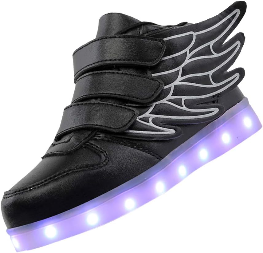 KARKEIN LED Light Up Hi-Top Wings Shoes USB Rechargeable Flashing Sneakers for Toddlers Kids Boys Girls