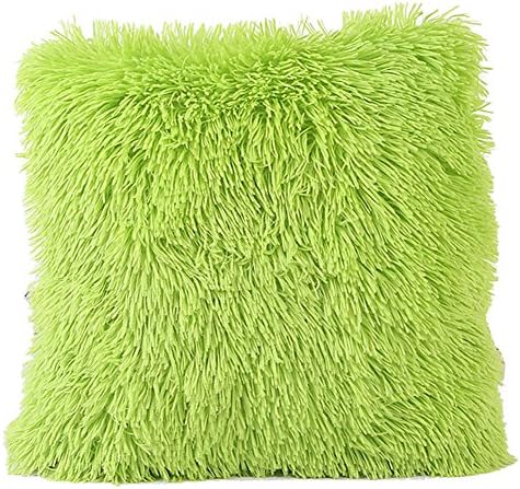 HomeTaste Crystal Faux Fur Decorative Throw Pillow Cover Soft Solid Color Cushion Case