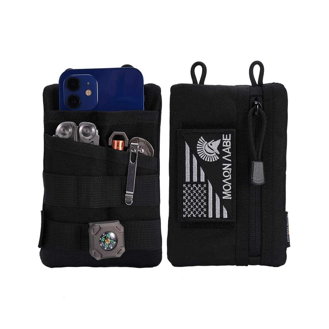 VIPERADE VE3-P Pocket Organizer Pouch, Small EDC Pocket Pouch with DIY Patches Area, EDC Organizer with 4 Tool Storage for Flashlight, Multitools, Pen