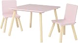 Liberty House Toys Kids Pink and Pinewood Table and 2 Chairs Set view 5