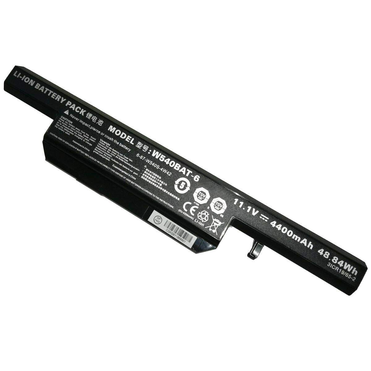 7XINbox W540BAT-6 11.1V 4400mAh 48.84Wh Laptop Battery Replacement for Clevo W540 W155U W540EU W54EU W550 W550EU W55EU W550SU W550TU W551SU1 6-87-W540S-4W41 6-87-W540S-4W42 W540BAT-6 6-87-W540S-427