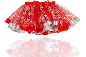 RELBCY Kids Christmas Tutu Skirt Layered Tulle Tutu Ballet Dance Tutu Xmas Party Tutus Costume for Girls