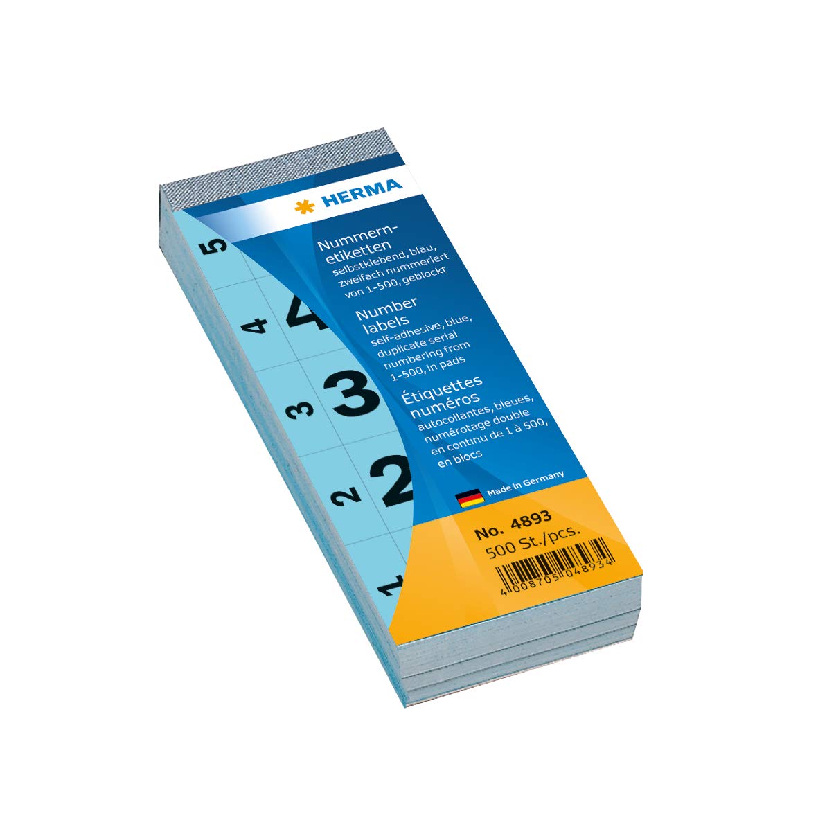 28 x 56 mm Self Adhesive Number Blocks - Blue (Pack of 500)