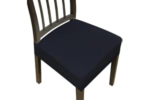 DREAHOTEXTIL Dining Chair Covers,Seat Covers for Dining Room Chairs Set of 4,Stretch Kitchen Chair Covers,Removable Washble Dining Room Chair Seat Cover,Chair Slipcovers Protector (Black,with Zipper)