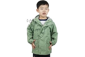 Wooksmi Kids Rain Jacket,Boys Girls Lightweight Windbreaker With Hood,Cotton Lined Waterproof Coat