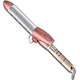 INFINITIPRO BY CONAIR Frizz Free 1 1/4-inch Titanium Ceramic Curling Iron, 1 ¼ inch barrel produces loose curls – for use on medium and long hair, Rose Gold