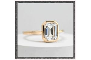 ZengoriGems Cubic Zirconia Engagement Ring 925 Sterling Silver Emerald Cut 1CT/2CT/3CT CZ 14k Gold Plated Anniversary Wedding Promise Rings for Women Lover Size 5-9