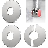 Wall Split Flange, HONSNKS 3Pcs Self Adhesive Round Escutcheon Plate 304 Stainless Steel Wall-mounted Pipe Hole Cover for Var