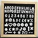 Letter Board - Rustic White Wood, Sorting Tray, 525 Precut White, Pink, Gold Letters, Numbers, Emojis, Blue Felt 10x10 Farmhouse Antique Vintage Frame Changeable Message, Stand, Cotton Bag JL Brands