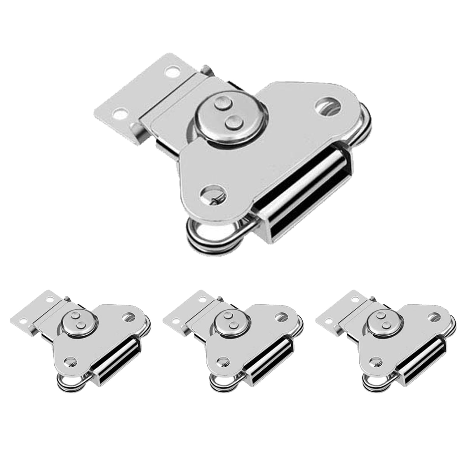 JIKEXINGMENG 4-Pack Stainless Steel Spring Loaded Latch Catch Toggle Hasp for Cabinets, Cases & Furniture | Heavy-Duty Hardware Latch | Size: 15 * 40mm