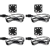 4 Pack 40mm USB Brushless Cooling Fan 40mm x 10mm Fan High Performance DC 5V Cooling Fan Speed 4200 RPM Fan for Small Applian