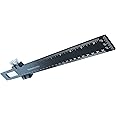 Precision Pocket Ruler 12 inch Woodworking Tools Ruler Marking Gauge Ruler Track Ruler Inch and Metric Ruler Teaching Ruler Architect Metal Construction Ruler with Slide Stops