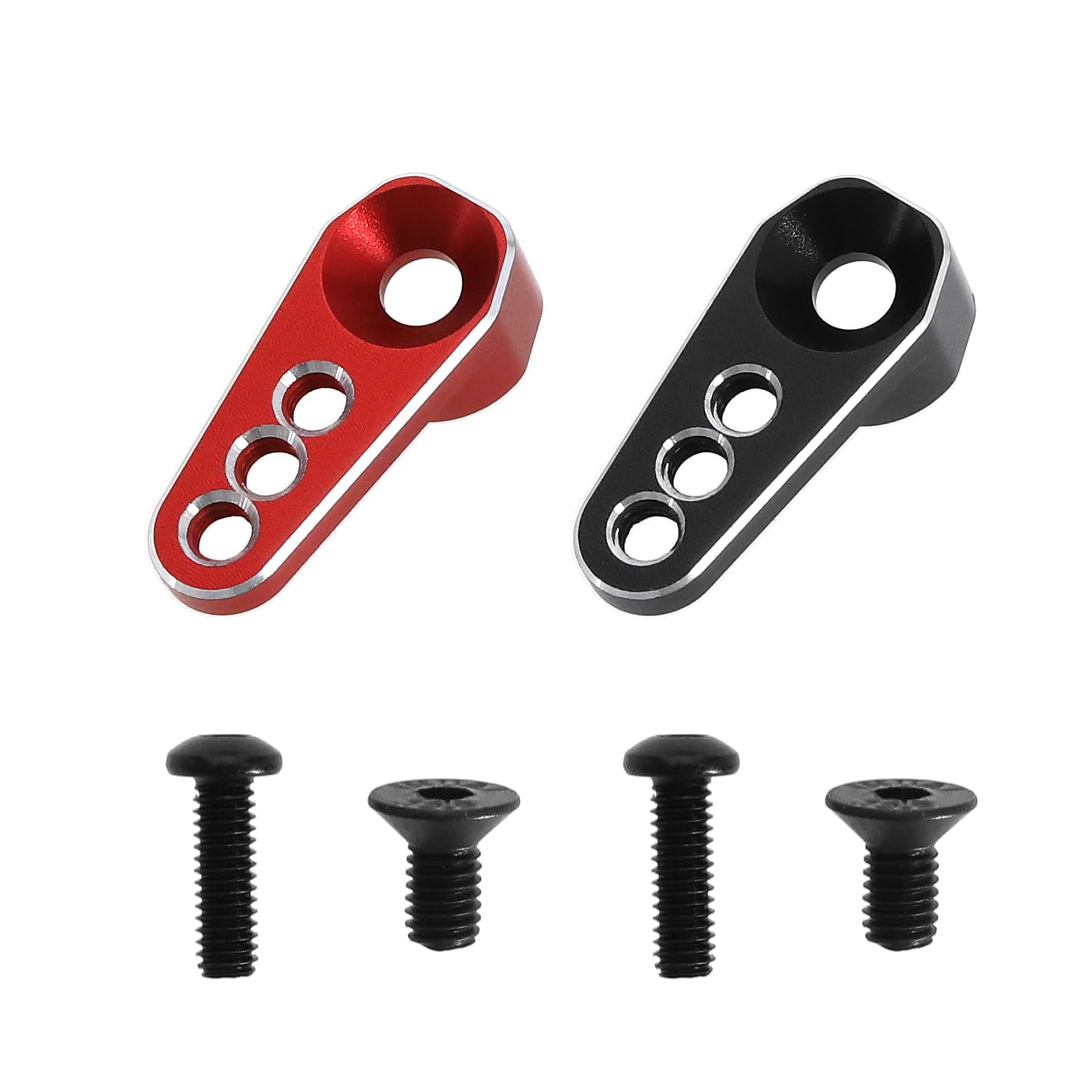 Create idea 2pcs 25T Servo Arm Horn Aluminum Alloy Material Compatible with TRX4M 1/18 RC Crawler Car, Red and Black