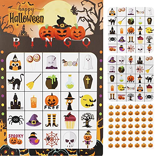 Halloween Bingo Game Halloween Party Games for Kids 24 Players, School Classroom Games, Trick or Treating, Halloween Party Favors Supplies, Family Activity