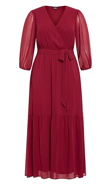 CITY CHIC WOMEN’S PLUS SIZE CHARLIE MAXI DRESS, RUBY, 20