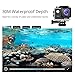 Victure Action Camera 4K WiFi 16MP 98Feet Waterproof Underwater Camera 170°Wide-Angle 2 Inch Screen Sports Cam with 2 Rechargeable 1050mAh Batteries and Mounting Accessories