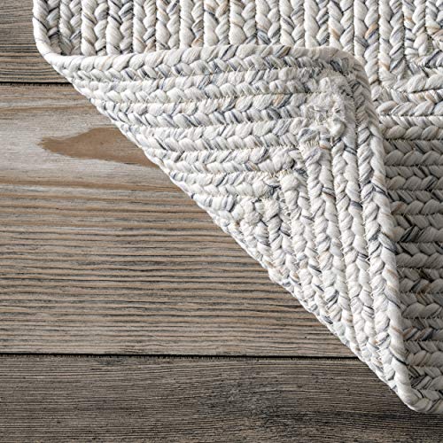 nuLOOM Wynn Braided Indoor/Outdoor Area Rug, 9' x 12' Oval, Ivory