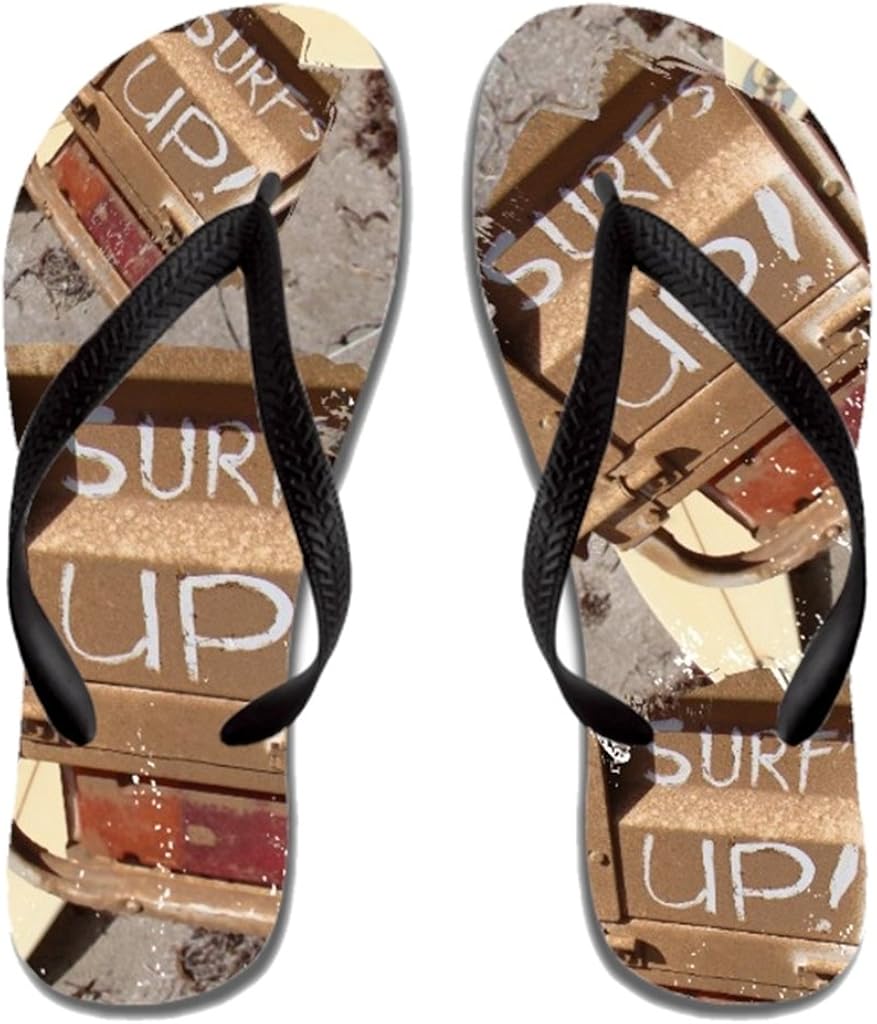 Amazon.com | ChloeChris Flip Flop Surf Home Slippers Surfs Up White/Black Womens 9/10 - Mens 8/9 