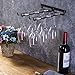 Stemware Wine Glass Rack Wall Mountable Heavy Duty Thick Wrought Exquisite bronze black powder coating 2 Rows 10.2 Inch Deep,Metal Storage Hanger for Kitchen or Bar