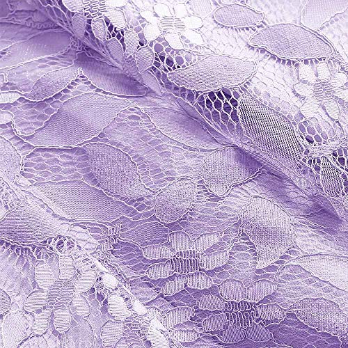 DEATU Princess Lace Dress Women Vintage Floral Cute Lace Cocktail Neckline Ladies Party Aline Swing Sleeveless Dress(B-Purple,L) - Thumbnail 4