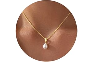 Yoosteel Pearl Necklace for Women,14K-Gold-Plated Pearl Pendant Necklaces Minimalist Women Pearls Layered Necklace Dainty Trendy Bridal Bridesmaid Wedding Gifts Gift for Her
