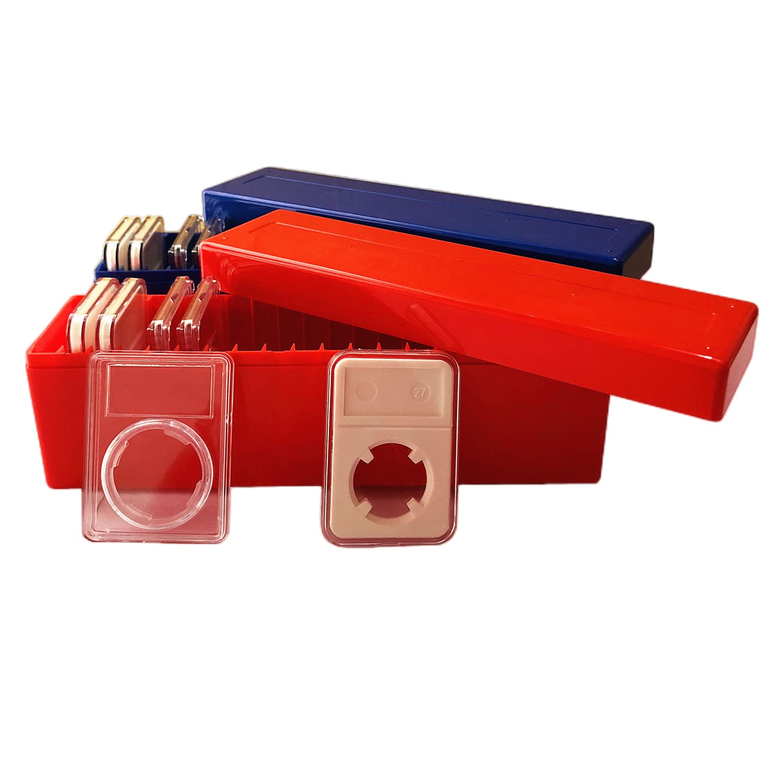 Ettonsun Plastic Coin Storage Box Case for 20 Slab Coin Holders Fit for PCGS NGC PCCB PMGab Coin Holders (Red)